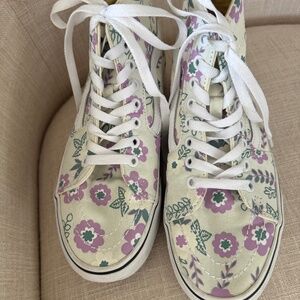 Ladies Floral Vans High Top Sneakers
